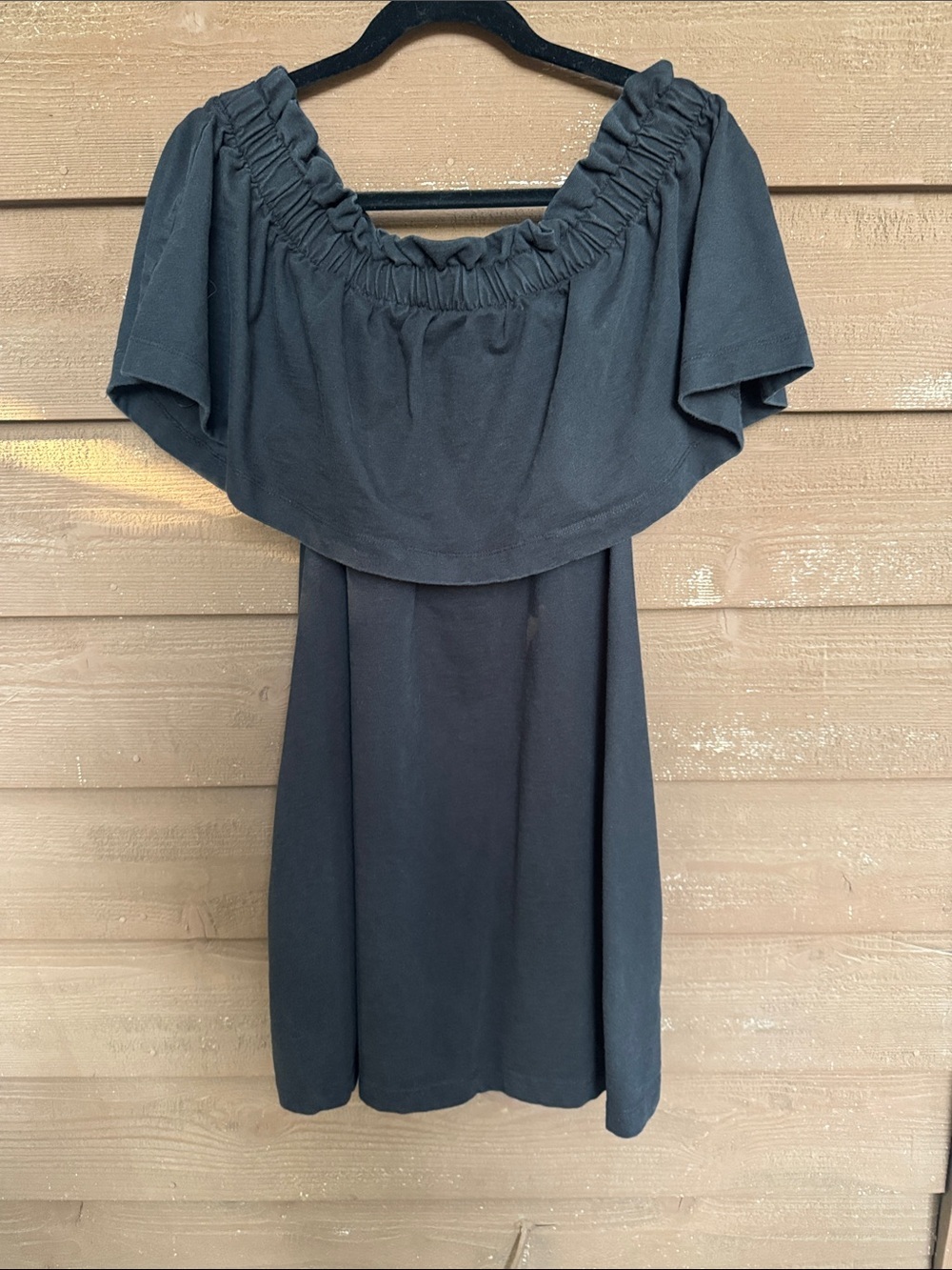 H&M Black Cotton Blend Off-Shoulder Dress size XL